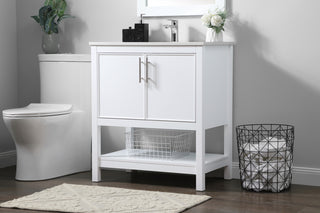 30 Inch SIngle Bathroom Vanity In White