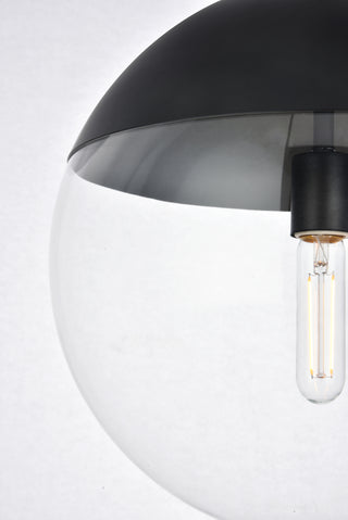 Eclipse 1 Light Black Pendant With Clear Glass