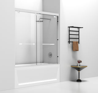 Semi-frameless tub door 60 x 60 Polished Chrome