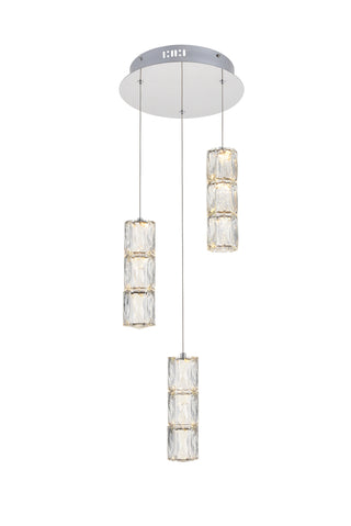 Polaris LED light Chrome Pendant Clear Crystal