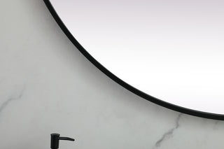 Metal Frame Oval Mirror 36x72 Inch in Black