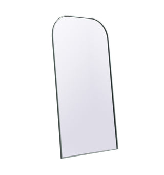 Metal Frame Arch Full Length Mirror 35x66 Inch in Silver