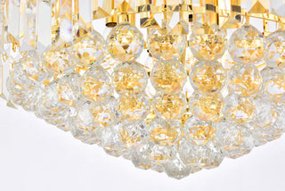 Corona 9 light Gold Flush Mount Clear Royal Cut Crystal