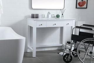 42 Inch ADA Compliant Bathroom Vanity In White