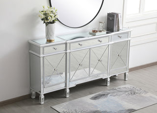 72 inch mirrored credenza in antique white
