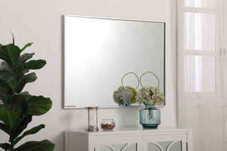 Metal frame rectangle mirror 27 inch in silver