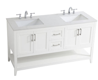 60 inch Double Bathroom Vanity in White