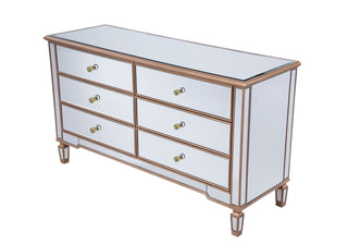 6 Drawers Cabinet 60 in. x 20 in. x 34 in. in Gold paint