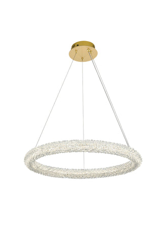 Bowen 26 inch Adjustable LED Chandelier in Satin Gold