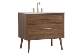 36 inch bathroom vanity in Walnut Brown