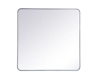 Soft corner metal rectangular mirror 36x36 inch in Silver