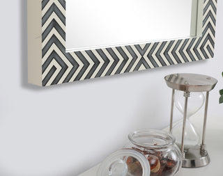 Rectangular mirror 32x27 inch in chevron