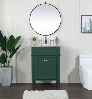 24 inch Single bathroom vanity in green