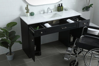 54 Inch ADA Compliant Bathroom Vanity In Black