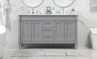 60 inch double bathroom vanity in grey