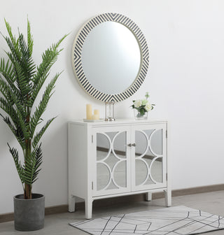 Round mirror 36 inch in Chevron