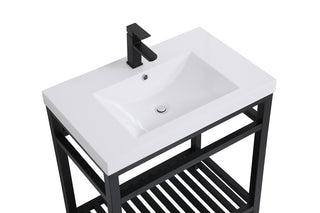 30 inch Single Bathroom Metal Vanity in Black