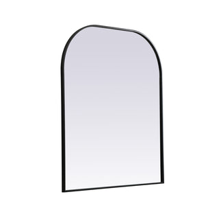 Metal Frame Arch Mirror 36x42 Inch in Black