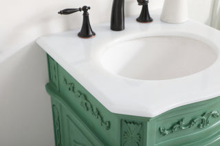 19 inch Single Bathroom vanity in vintage mint with ivory white engineered marble