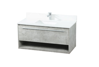 40 inch Single bathroom vanity in concrete grey with backsplash