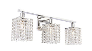 Phineas 3 light Chrome and Clear Crystals wall sconce