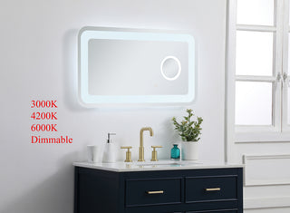 Lux 20in x 36in Hardwired LED mirror with magnifier and color changing temperature 3000K/4200K/6000K