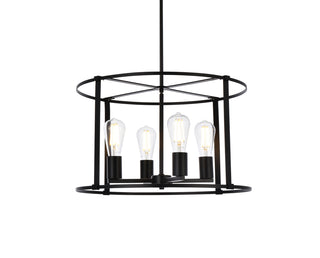 Agnys 4 lights pendant in black