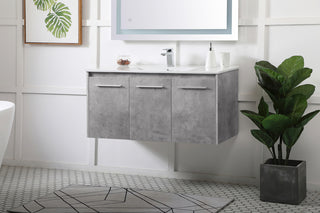 40 inch  Single Bathroom Floating Vanity in Concrete Grey