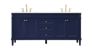 72 inch double bathroom vanity in blue