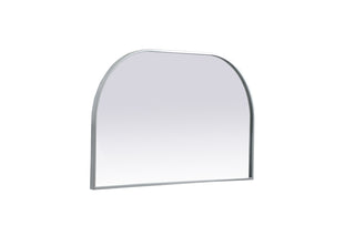 Metal Frame Arch Mirror 39x24 Inch in Silver