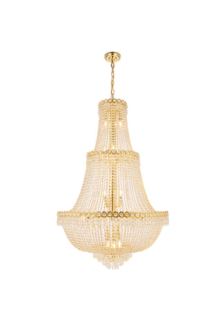 Century 17 light Gold Chandelier Clear Royal Cut Crystal