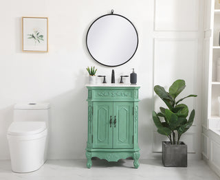 24 inch Single bathroom vanity in vintage mint