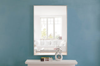 Metal frame Rectangle Mirror 28 inch Silver