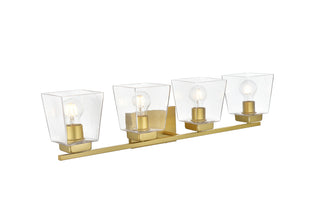 Merrick 4 light Brass and Clear Bath Sconce