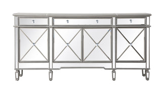 72 inch mirrored credenza in silver