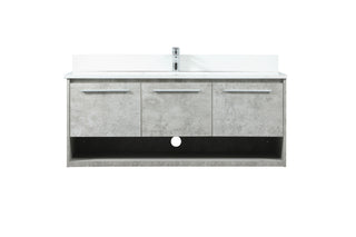 48 inch Single bathroom vanity in concrete grey with backsplash