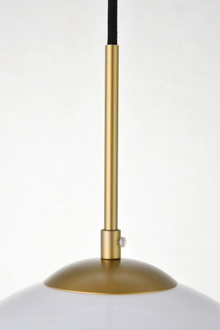 Baxter 1 Light Brass Pendant With Frosted White Glass