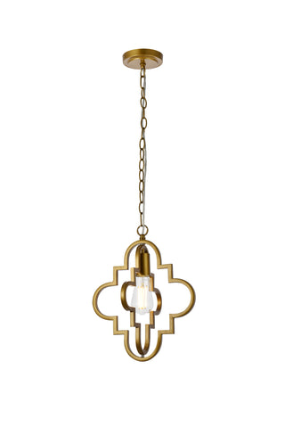 Sandara 1 light pendant in brass