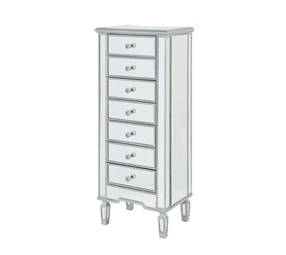 Lingerie Chest 7 drawers 20in. W x 15in. D x 48in. H in antique silver paint