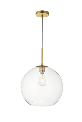 Baxter 1 Light Brass Pendant With Clear Glass