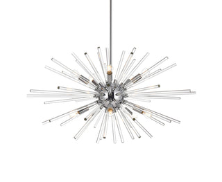 Sienna 36 inch crystal rod pendant in chrome