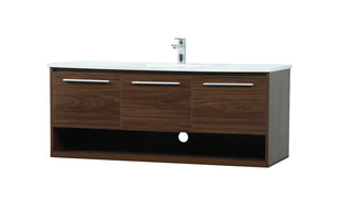 48 inch Single bathroom vanity in walnut