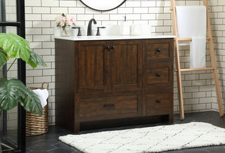 42 inch Single bathroom vanity in expresso with backsplash