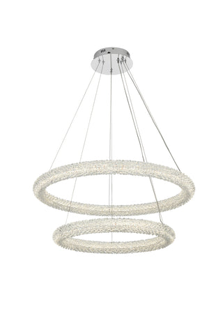 Bowen 32 inch Adjustable LED Chandelier in Chrome