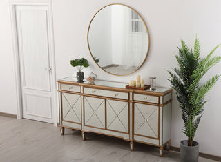 72 inch mirrored credenza in gold