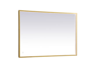 Pier 27x40 inch LED mirror with adjustable color temperature 3000K/4200K/6400K in brass