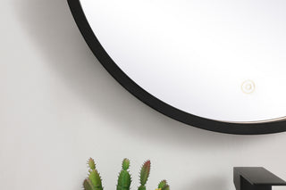 Pier 21 inch LED mirror with adjustable color temperature 3000K/4200K/6400K in black