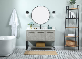 48 inch Single bathroom vanity in concrete grey with backsplash