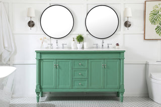 60 inch double bathroom vanity in vintage mint