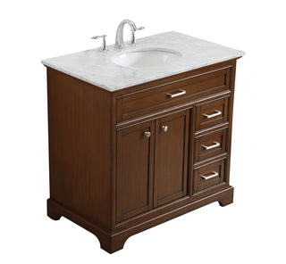 36 In. Single Bathroom Vanity Set In Teak